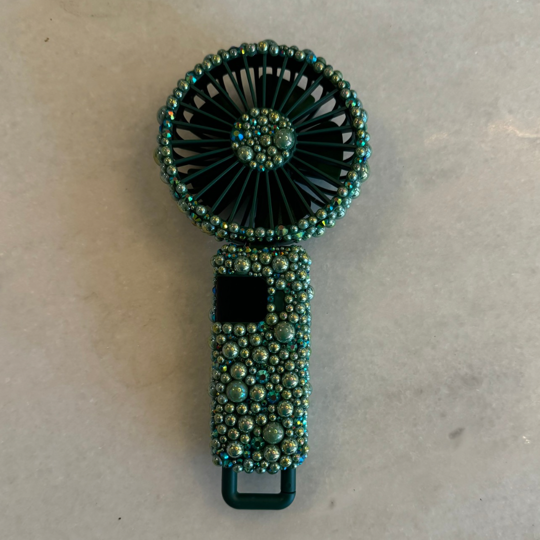 Pearl Handheld Rechargeable Fan, Green