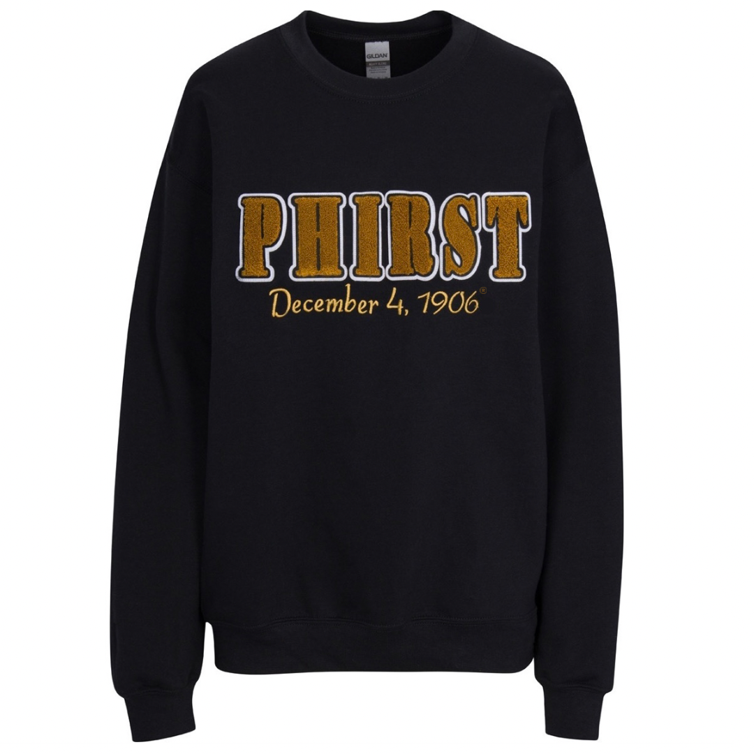 Phirst Sweatshirt, Black & Old Gold
