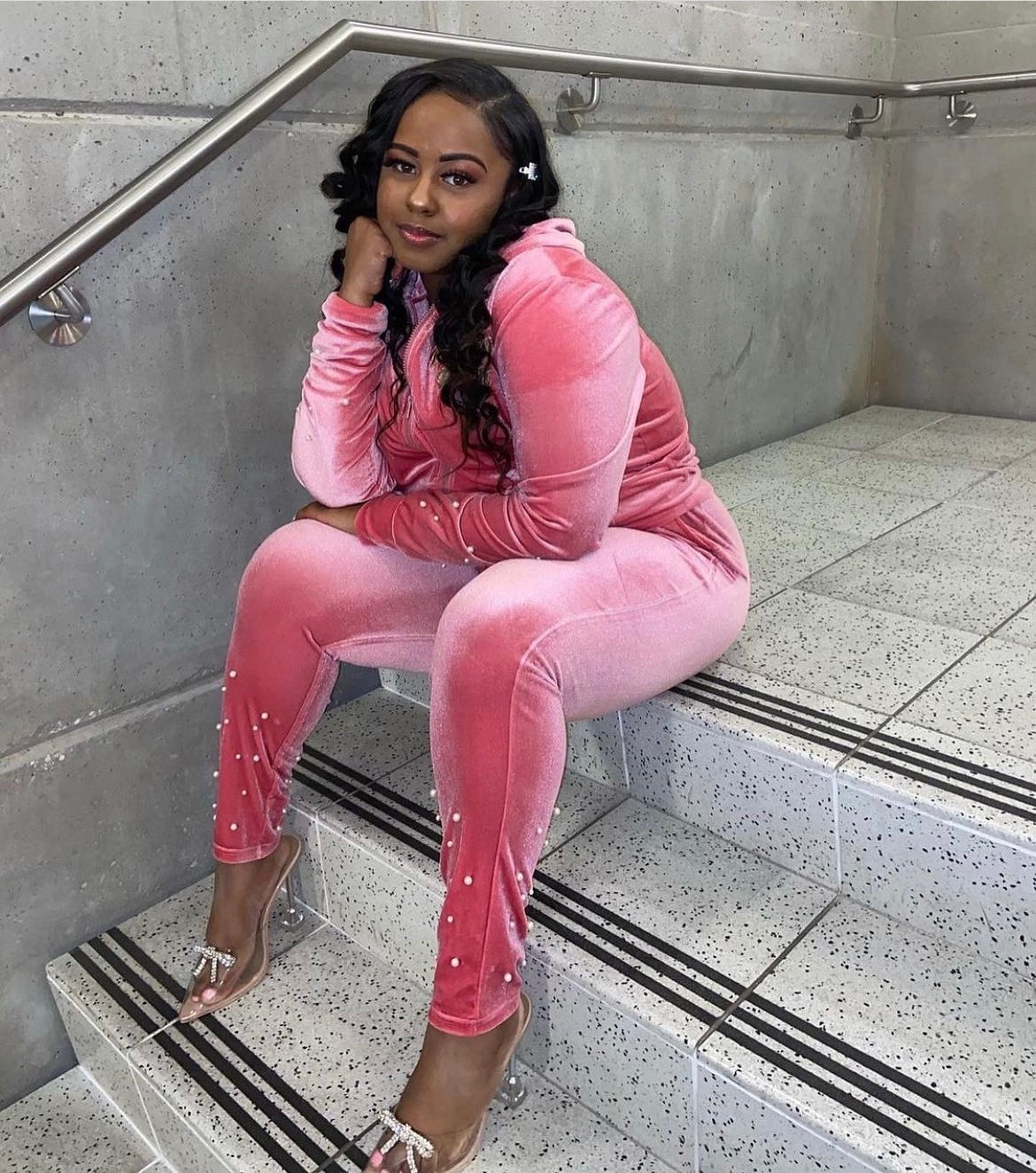 Phorever Phirst Velour Jacket, Pink