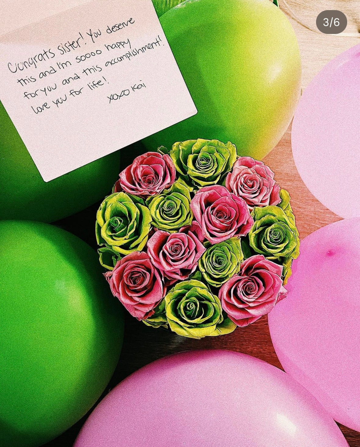 Phorever Pink and Green Roses