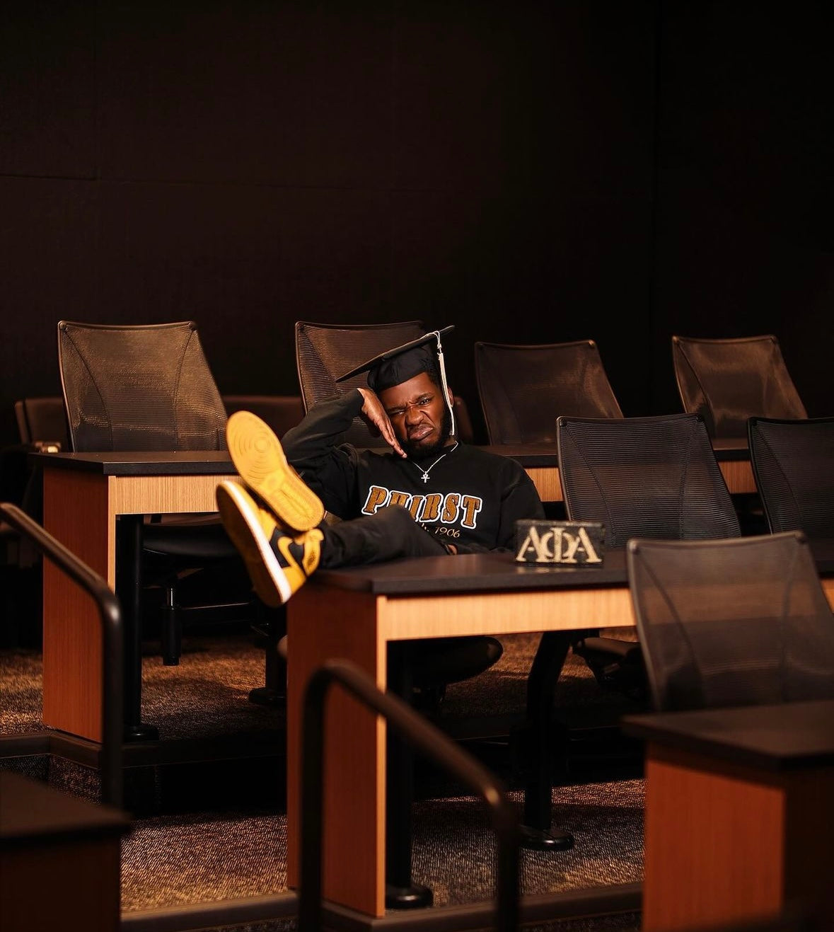 Phirst Sweatshirt, Black & Old Gold