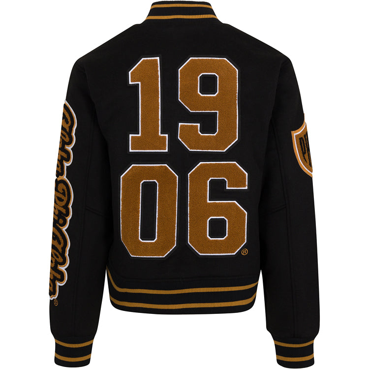 (PRE-ORDER) Fraternal Legacy Varsity Letterman Jacket, Black & Gold