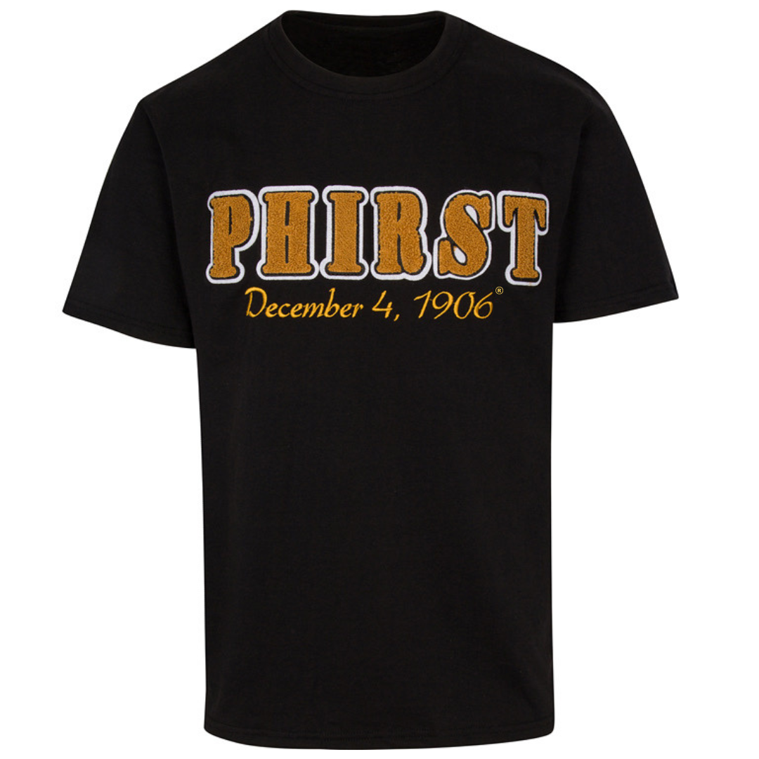 Phirst T-shirt, Black & Old Gold