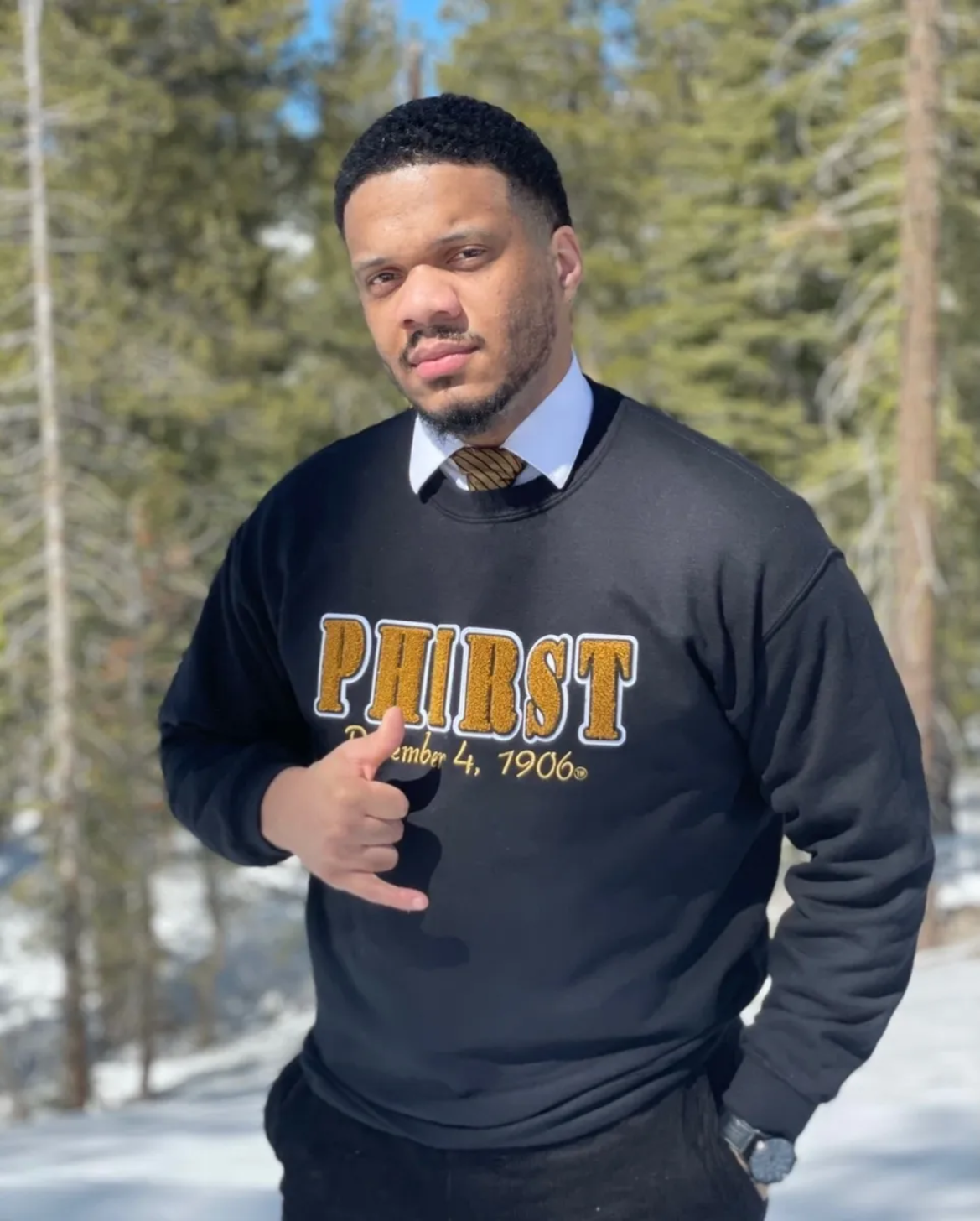 Phirst Sweatshirt, Black & Old Gold
