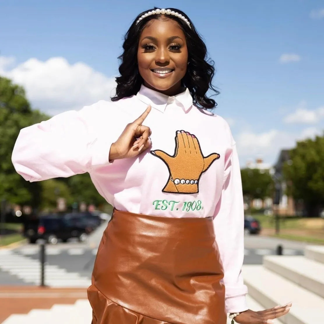 Ivy Hands Sweatshirt, Pink