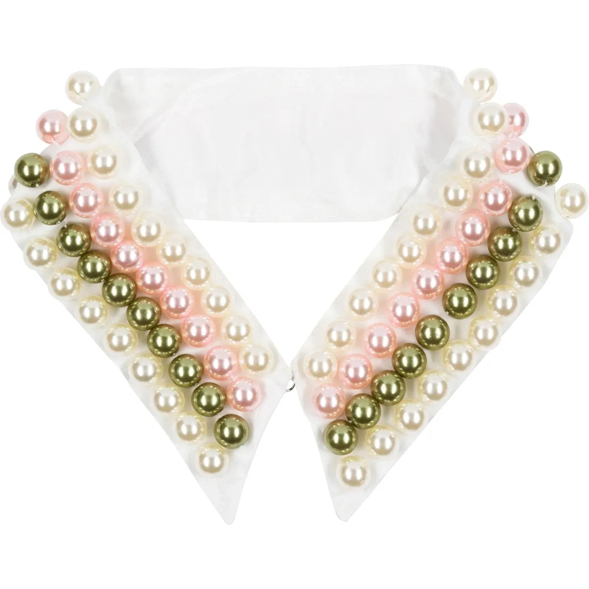 Pink Green Pearl Collar Necklace