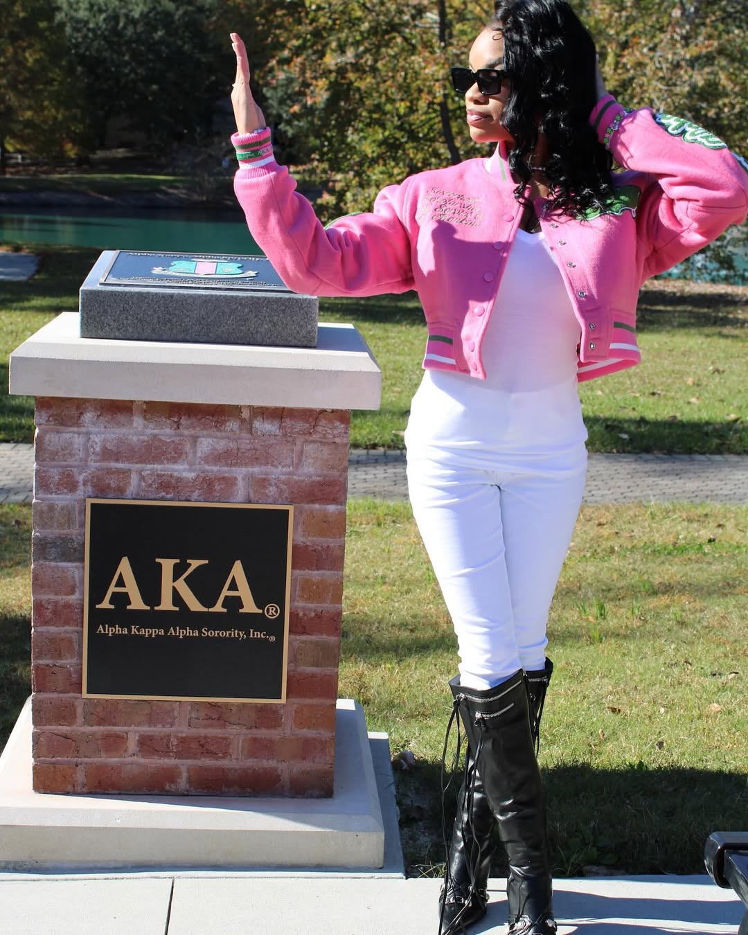 Cropped Timeless Ivy Varsity Letterman Jacket, Pink