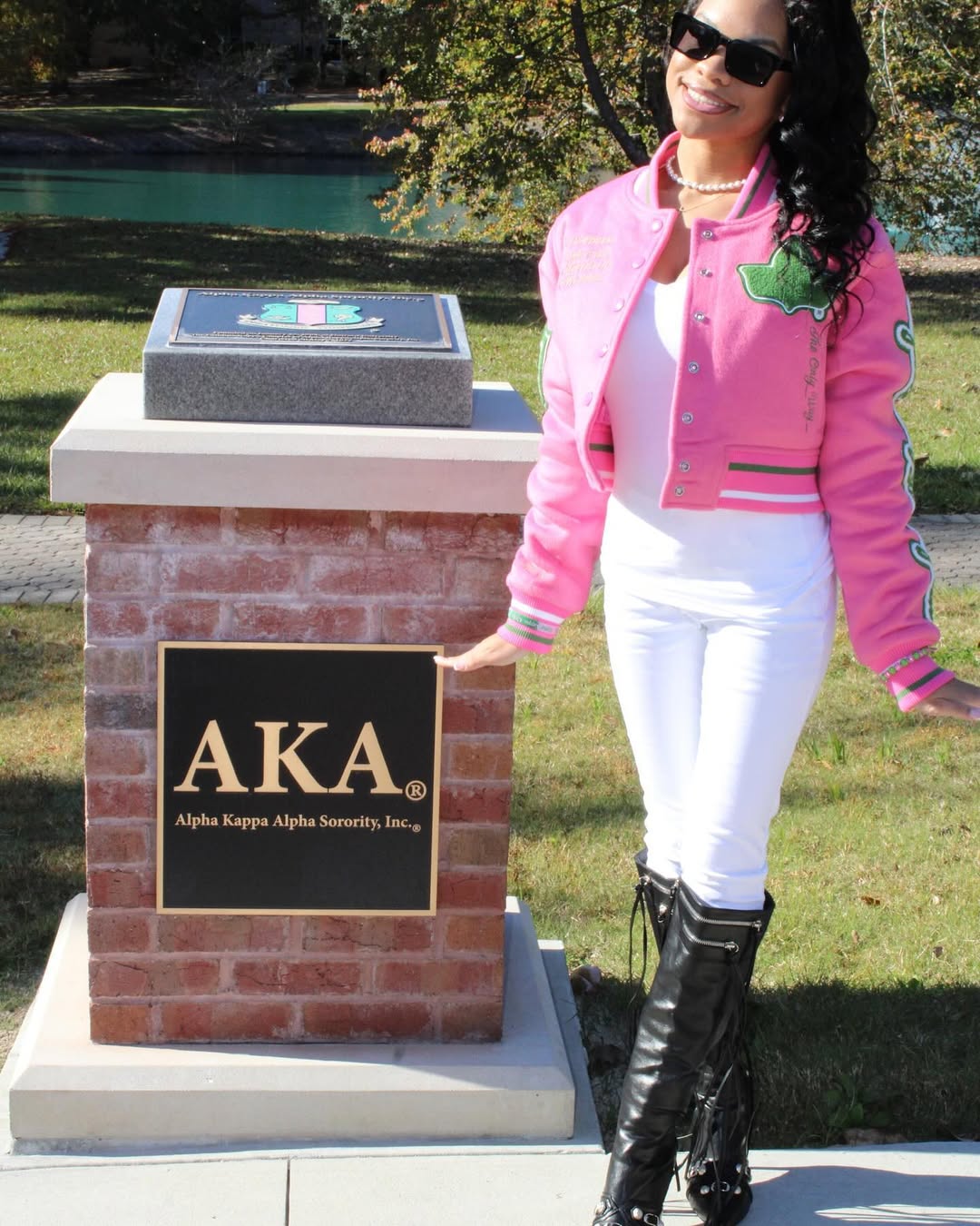 Cropped Timeless Ivy Varsity Letterman Jacket, Pink