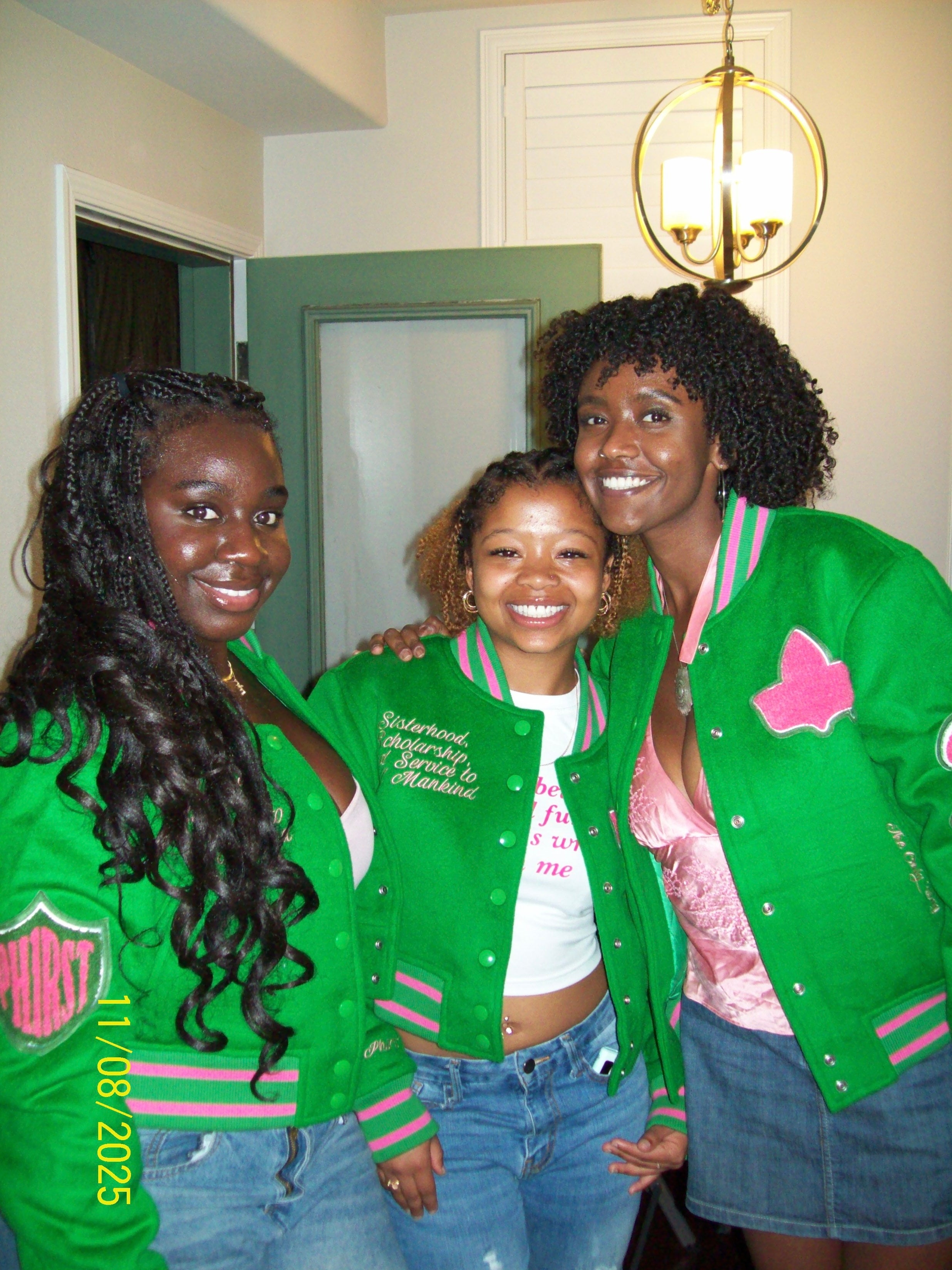 Cropped Timeless Ivy Varsity Letterman Jacket, Green