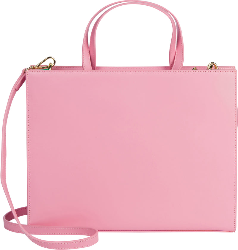 LOEM color block ivy pink lock shoulder Bag Handbag pockets purse designer  Inspired: Handbags