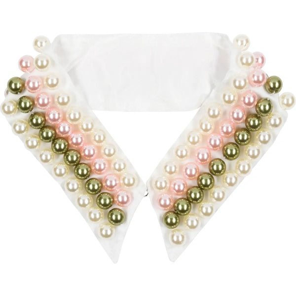 Pink & Green, Pearl Collar Necklace